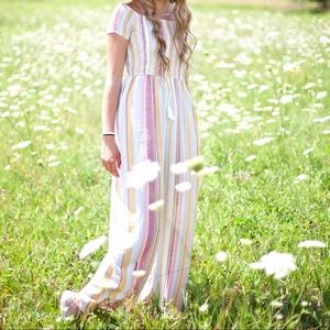 Striped Off-The-Shoulder Jumper